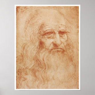 Selbstportrait, Roter Chalk, Leonardo da Vinci, 15 Poster