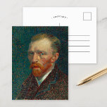 Selbstportrait | Vincent Van Gogh Postcard Postkarte<br><div class="desc">Selbstportrait (1887) von dem niederländischen Postimpressionisten Vincent Van Gogh. 1886 zog Van Gogh nach Paris, wo er während seines zweijährigen bleibe mindestens vierundzwanzig Selbstporträts schuf. Er hatte die Technik des Pointillismus studiert, aber die Spuren auf seine eigene einzigartige Weise angewendet. Das dicht gebeugte Pinsel und die intensiven Farben wurden zum...</div>