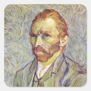Selbstportrait Vincent Willem van Gogh Quadratischer Aufkleber
