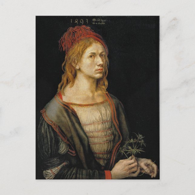 Selbstportrait von Albrecht Durer 1493 Postkarte (Vorderseite)