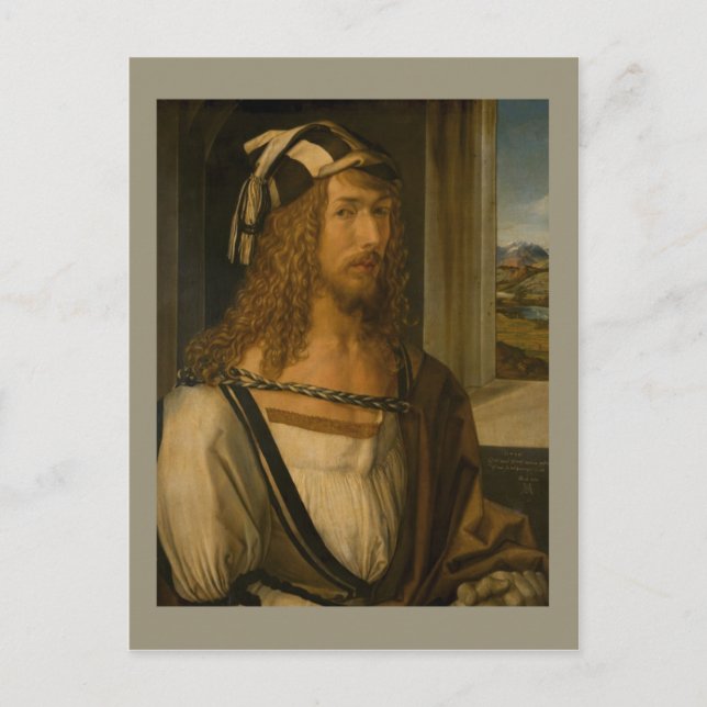 Selbstportrait von Albrecht Durer Postkarte (Vorderseite)