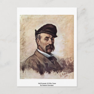 Selbstportrait von fünfzig Jahren von Fattori Giov Postkarte