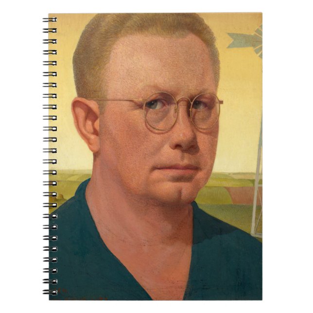 Selbstportrait von Grant Wood Notizblock (Vorderseite)