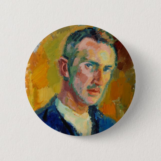 Selbstportrait (von Magnus Enckell) Button (Vorderseite)