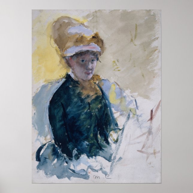 Selbstportrait von Mary Cassatt Poster (Vorne)
