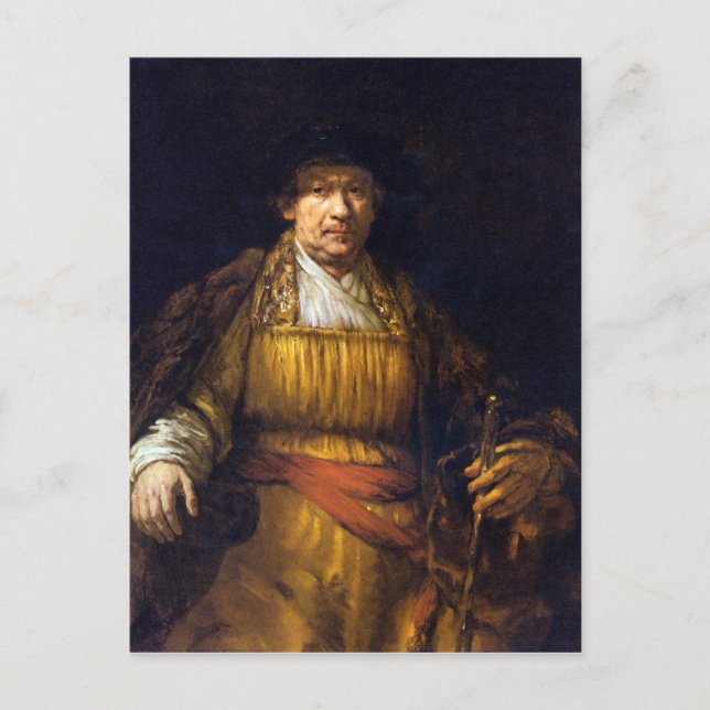 Selbstportrait von Rembrandt Harmenszoon van Rijn Postkarte (Vorderseite)