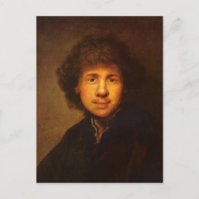 Selbstportrait von Rembrandt Harmenszoon van Rijn Postkarte (Vorderseite)