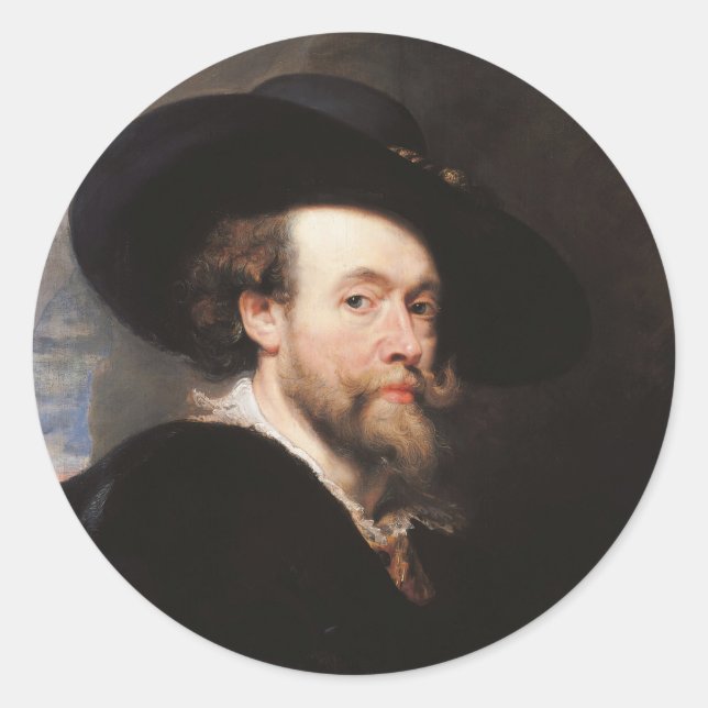 Selbstportrait von Sir Peter Paul Rubens Runder Aufkleber (Vorderseite)