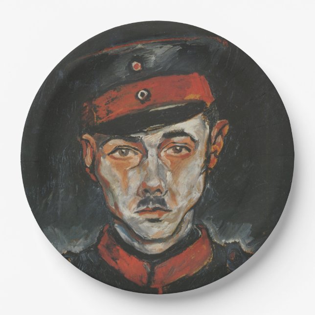 Selbstportrait (von Walter Gramatté) Pappteller (Vorderseite)