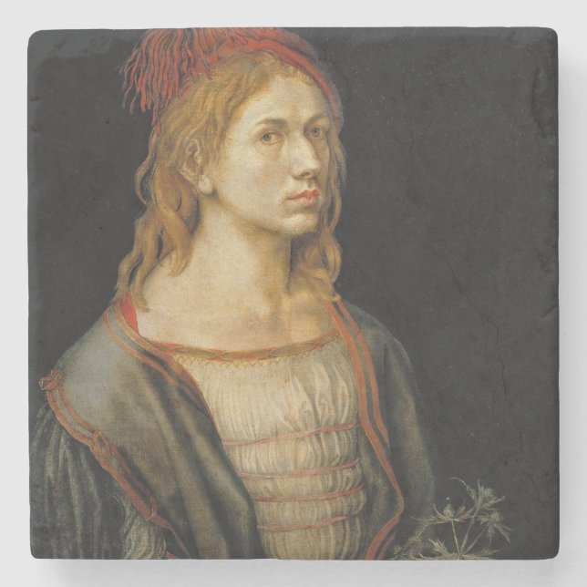 Selbstporträt durch Albrecht Durer 1493 Steinuntersetzer (Vorderseite)