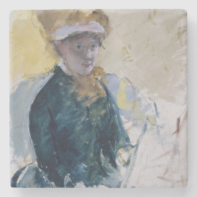 Selbstporträt durch Mary Cassatt Steinuntersetzer (Vorderseite)