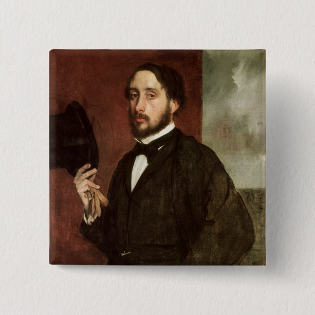 Selbstporträt Edgar Degass |, c.1862 Button (Vorderseite)