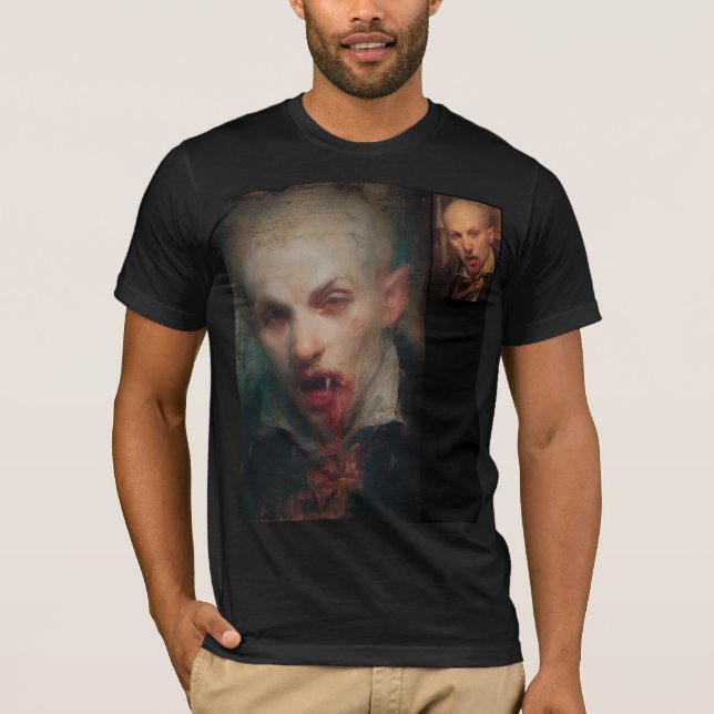 Selbstporträt — Gothic Vampire Art T-Shirt (Vorderseite)
