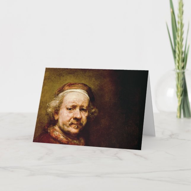 Selbstporträt herein im Alter von 63, 1669 Karte (Vorderseite)