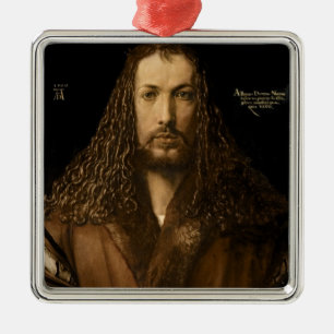 Selbstporträt im Alter von achtundzwanzig, 1500 Ornament Aus Metall