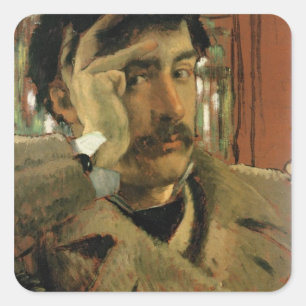 Selbstporträt James Tissots , c.1865 Quadratischer Aufkleber