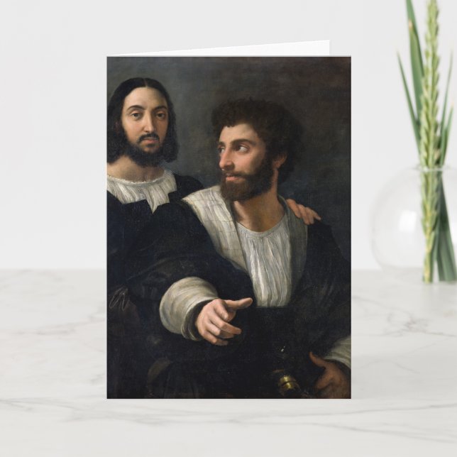 Selbstporträt mit einem Freund Karte (Vorderseite)