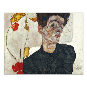 Selbstporträt mit Physalis Egon Schiele Fotodruck