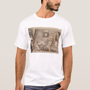 Selbstporträt mit zwei jungen Männern (Stift u. T-Shirt