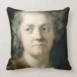 Selbstporträt (Öl auf Papier) Kissen