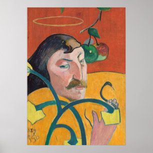 Selbstporträt Paul Gauguins  , 1889 (Öl auf Holz) Poster