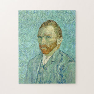 Selbstporträt Vincent Van Gogh mit blauem Hintergr