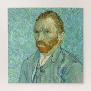 Selbstporträt Vincent Van Gogh mit blauem Hintergr