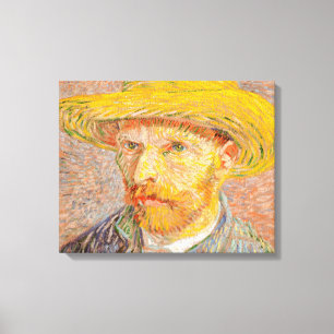 Selbstporträt Vincent Van Gogh mit Strohhut Leinwanddruck