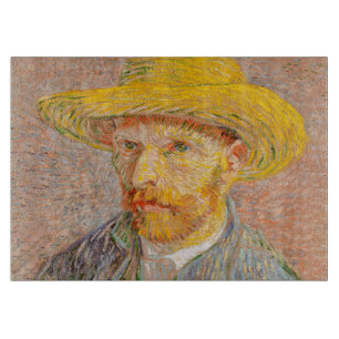 Selbstporträt Vincent Van Gogh mit Strohhut Schneidebrett
