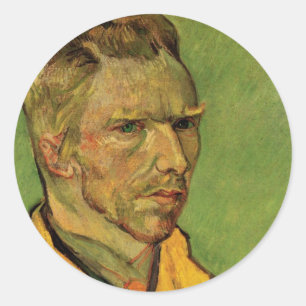 Selbstporträt Vincent van Gogh, Vintage-Fine-Art Runder Aufkleber