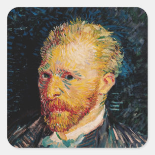 Selbstporträt Vincent van Goghs  , 1887 Quadratischer Aufkleber