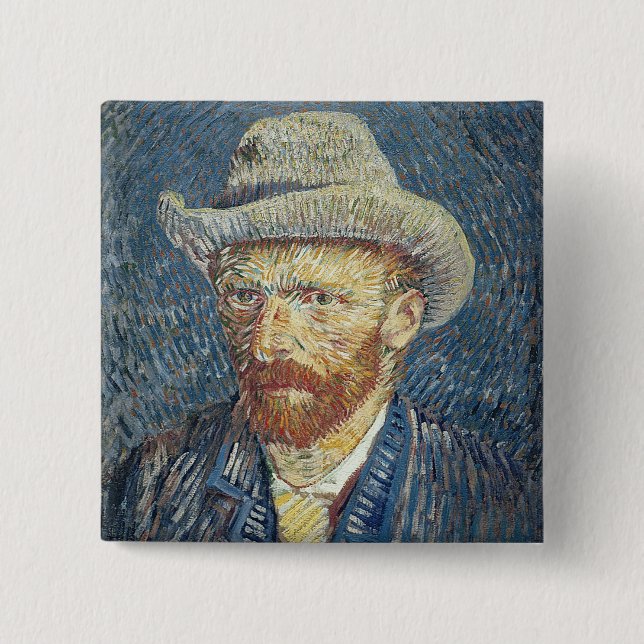 Selbstporträt Vincent van Goghs | mit geglaubtem Button (Vorderseite)