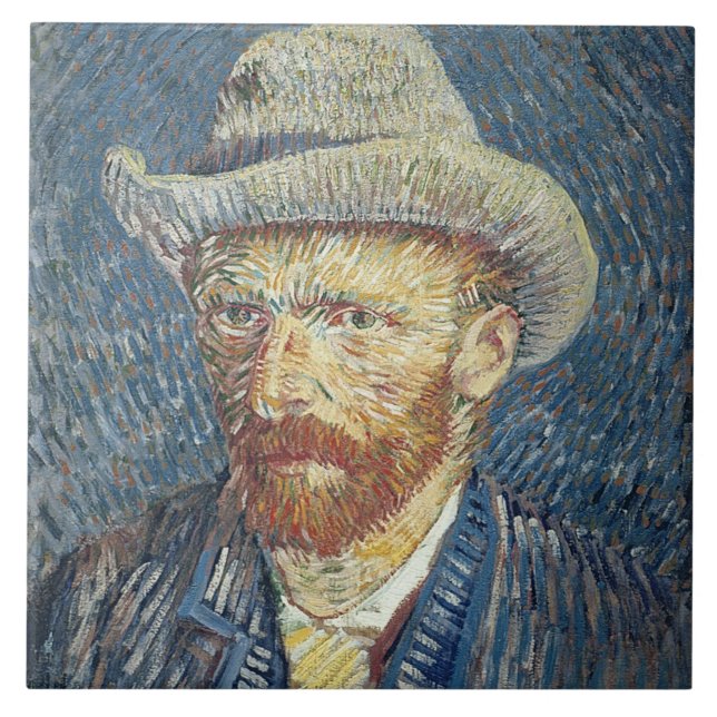 Selbstporträt Vincent van Goghs | mit geglaubtem Fliese (Vorderseite)