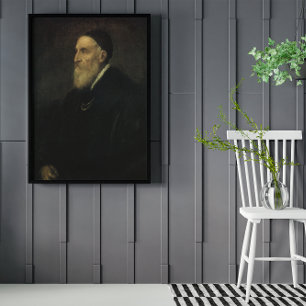 Selbstporträt von Tizian, Vintage-Renaissance-Kuns Poster