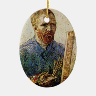 Selbstporträt von Van Gogh vor der Staffelei Keramikornament