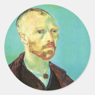 Selbstporträt von Vincent van Gogh (Gewidmet Paul  Runder Aufkleber