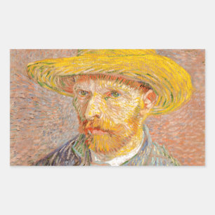 Selbstporträt von Vincent Van Gogh, impressionisti Rechteckiger Aufkleber