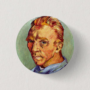 Selbstporträt von Vincent Van Gogh ohne Bart Kunst Button