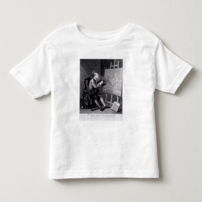 Selbstporträt, welches das Comic Musen malt Kleinkind T-shirt (Vorderseite)