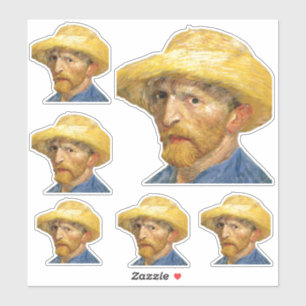 Selbstporträtierender Strohhut von Van Gogh, Fine Aufkleber