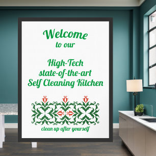 Selbstreinigung Küche Attitude and fun Poster