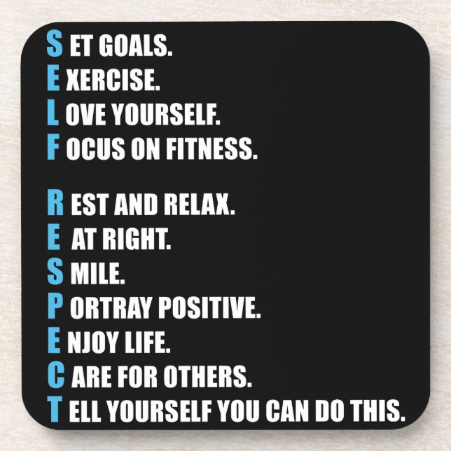 SELBSTRESPEKT - Motivierend Untersetzer (Vorderseite)