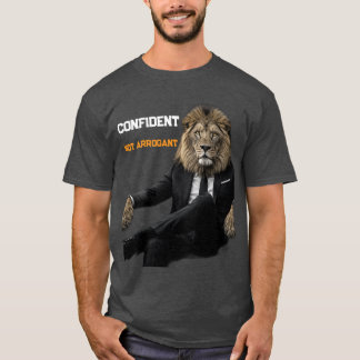 Selbstsicherer Löwe im Anzug T-Shirt