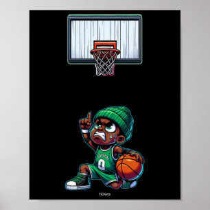 Selbstsicherer und motivierter kleiner Jayson mit Poster