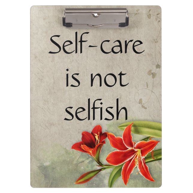 Selbstversorgung ist keine seltene Therapie Floral Klemmbrett (Vorderseite)