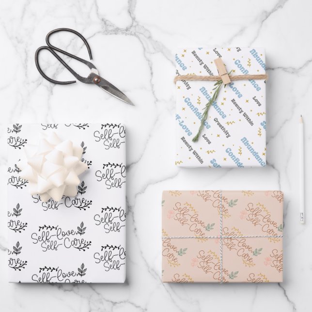 Selbstversorgung und Liebe Geschenkpapier Set (Vorderseite)