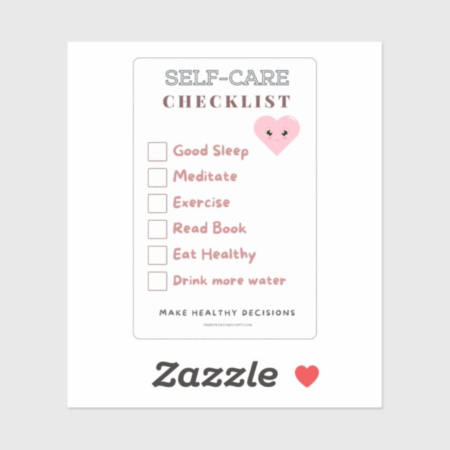 SELBSTVERSORGUNGSSCHECKLISTISCHER STICKER (Blatt)