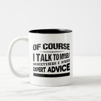 Selbstverständlich spreche ich mit mich, manchmal, zweifarbige tasse