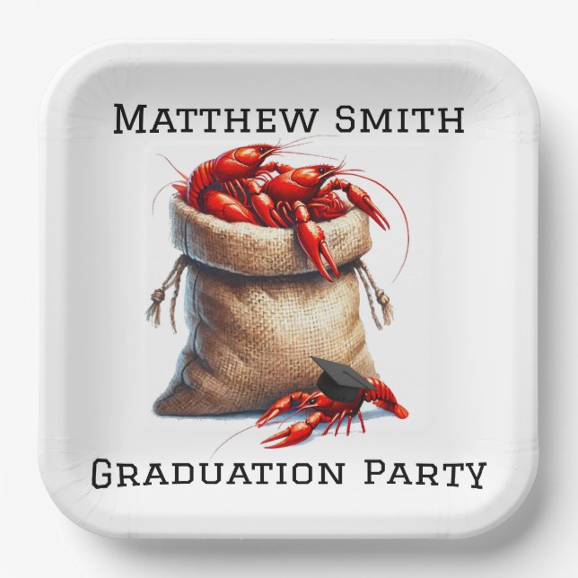 Selbstverständlichkeit der Crawfish Graduation Par Pappteller (Vorderseite)