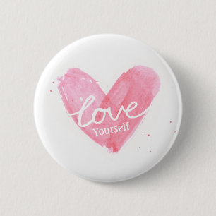 Selbstwert Liebe Dich Selbst Typografie Herz Button